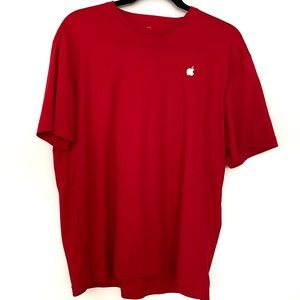 Apple Crew Neck Holiday Red T-Shirt Men’s Size L
